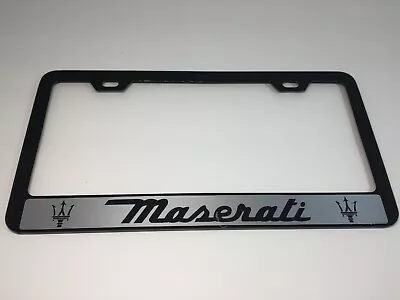 Maserati Halo Style Black Powder Coated Stainless Steel License Plate Frame • $15.95