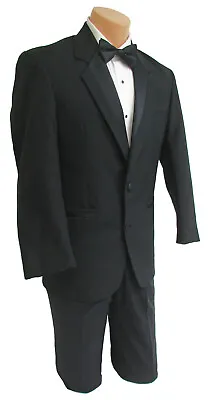 Men's Black Tuxedo Jacket Two Button With Satin Notch Lapels Clearance Sale • $9.95