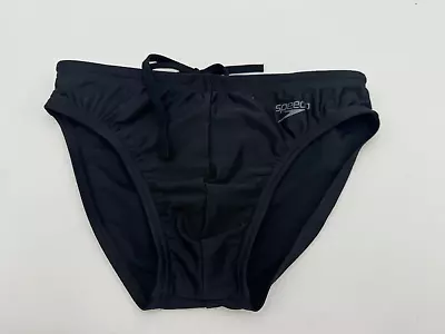 Speedo Men's Swimsuit Brief Powerflex Eco Solar Upf 50 Black Size 28 • $25