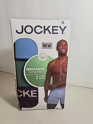 Jockey 3 Pair Men's XL 40 42 Boxer Briefs Organic Cotton Stretch Tag Free  • $17.99