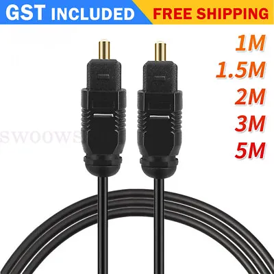 1M/5M Ultra Premium Optical Fibre Digital Audio Cable Lead Cord Toslink Black • $4.75