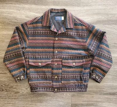 Pendleton Wool Coat Navajo Southwestern Aztec - Size Medium Vintage • £114.89