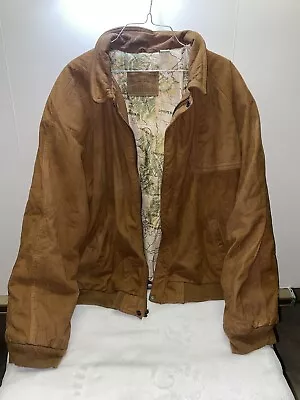 Vintage Marlboro Suede Leather Jacket Mens XL Brown 1990s Thick • $65