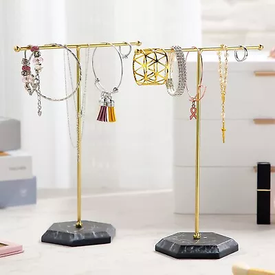 T-shape Jewellery Stand For Necklace Bracelet Earring Tabletop Jewelry Organizer • £6.59