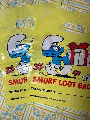 Vintage 1980s Smurfs Birthday Loot Bags  • £5.78