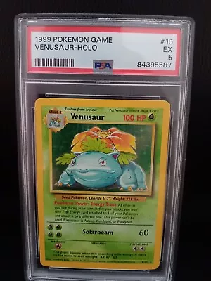 Pokémon TCG 1999 Vintage Venusaur Base Set 15/102 Holo Unlimited Holo Rare EX 5 • $55