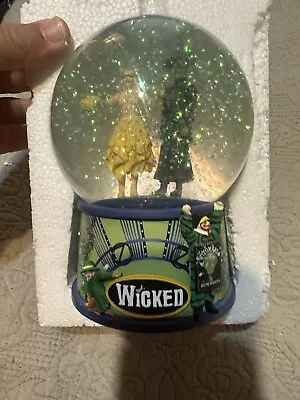 Wicked Musical  One Short Day  Water Snow Globe Elphaba & Glinda Rare Broadway  • $224.10