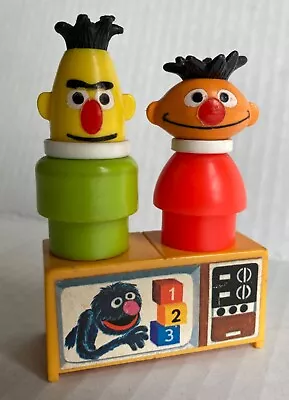 Bert & Ernie With TV Vintage Fisher Price Little People Figures & Accessory Lot • $28.99