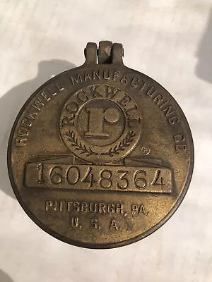 Vintage Rockwell Manufacturing Solid Brass Water Meter  • $32.95