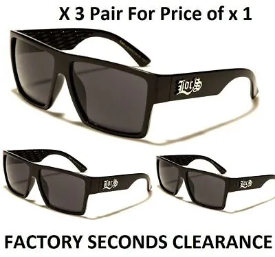 $21.95 • Buy Locs Sunglasses X 3 Pair Factory Seconds Clearance - Men's Flat Top Frame UV 400