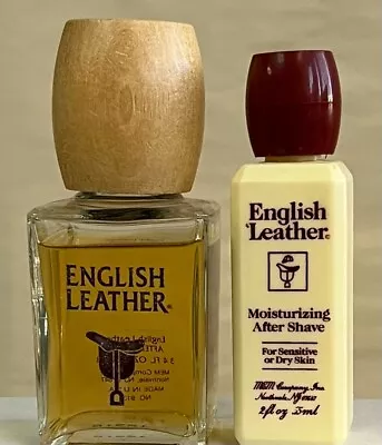 English Leather By  MEM  Co  3.4 Oz  90s After Shave Glass + 2 Oz After Shave • $30