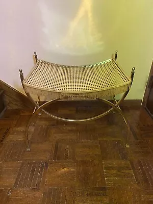 Vintage Hollywood Regency Mid Century Modern Metal Vanity Bench Chair Stool • $99.99