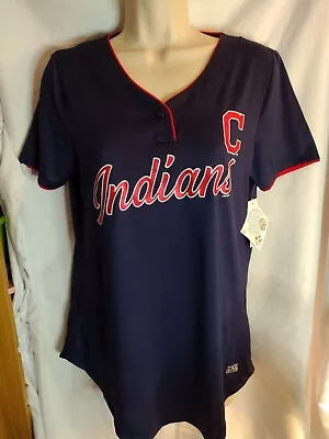 Cleveland Indians MLB Woman's T-shirt Majestic TX3 Cool Sz SMALL NEW • $9