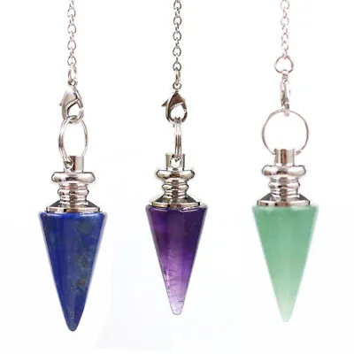 Natural Crystal Quartz Gemstone Point Dowsing Pendulum Scrying Dowser Healing • $3.32