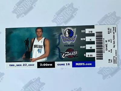 2007 Cleveland Cavaliers Dallas Mavericks Ticket 12/27/07 LeBron James 24 Points • $10