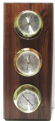 Vintage Sunbeam Weather Station Humidity Barometer Thermometer KEY Wood # 3 • $35.99