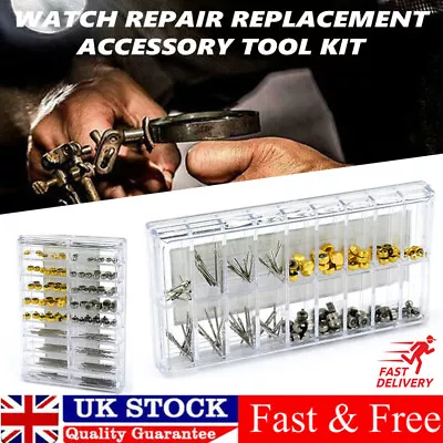 170PCS Watch Stem Extender+Crowns Watch Repair Replacement Accessory Tool Kit UK • £12.82