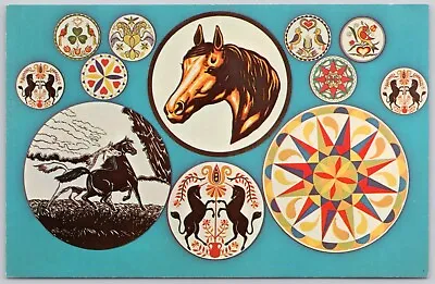 Horse Vintage Postcard Pennsylvania Hex Signs From The Hex Barn Intercourse • $6.51
