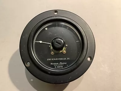 Vintage Weston Electric D169118 0-500 Microamp DC 3 1/2  Round Panel Meter • $35