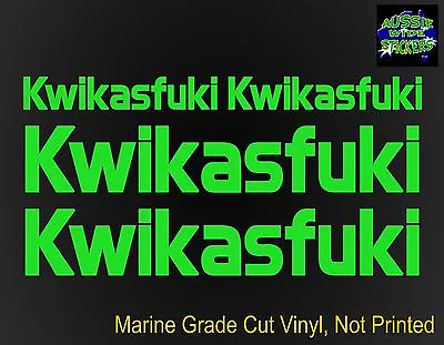 Kawasaki KWIKASFUKI Motorbike Stickers Set For Bike Quad Jet Ski Parts 200mm • $6.90