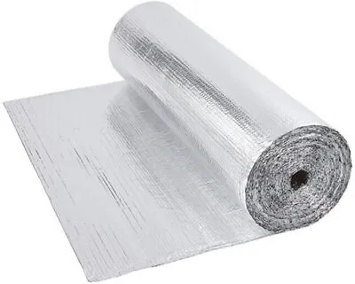 05-50m Self Adhesive Insulation Foil Shed Bubble Double Aluminium Loft Caravan • £13.45