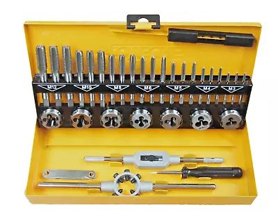 HOTECHE 32 PC Metric Tap & Die Set M3 To M12 Metal Box 640203 • $37.99