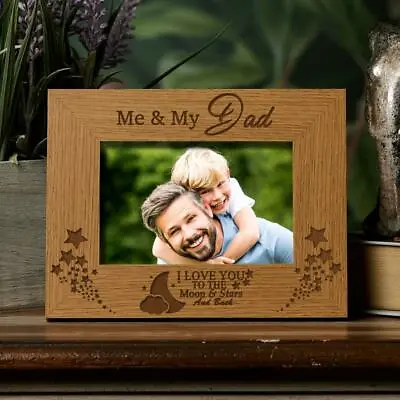 Me And My Dad Love You To The Moon Photo Frame Gift FW168 • £13.99