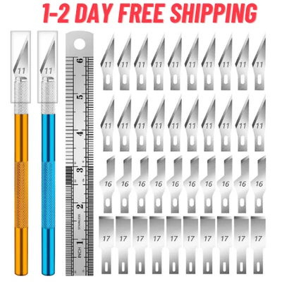 $12.69 • Buy Kit Exacto Knife Set 40 Blade Refill Xacto Knives Leather Craft Pen Cutter Razor