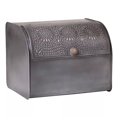 Antique Tin Bread Box: Farmhouse Style Punched Design 11   High • $80.96