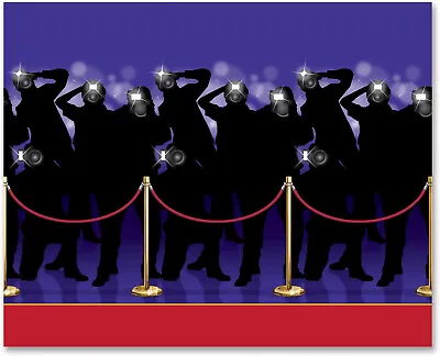 Hollywood Party Vip Paparazzi Red Carpet Scene Room Roll Backdrop Decorations • £28.99