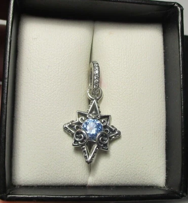 $55 • Buy PANDORA Charm - Disney Cinderella Star Pendant Charm With Blue CZ - 399560C01