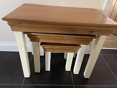 Oak Furniture Land - Cream And Oak. Best Of 3 Tables • £25