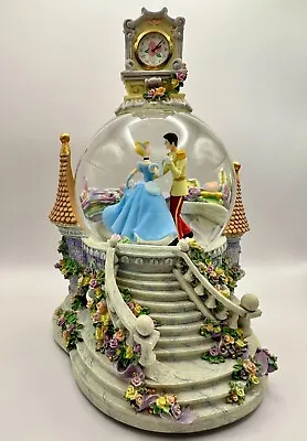 Vintage Disney Cinderella Snow Globe Musical Light Up Working Clock Tower • $80