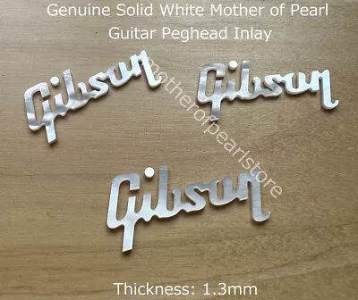 1pc Natural Pattern Mother Of Pearl Gibson Guitar Peghead Inlay Logo1.3mm Thick • $15.99