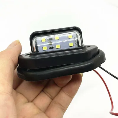 $13.40 • Buy Plastic Car License Plate Lights 6 LED Signal Tail Lamp Waterproof Black Shell  