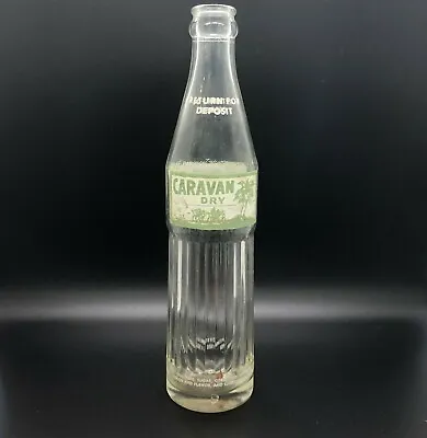 $9.95 • Buy Vintage Caravan Dry Soda Bottle - Green White Artwork - Cheerwine - Salisbury NC