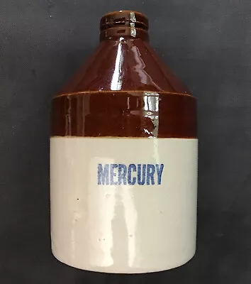 Vintage Mercury Stoneware Crock Jug Bottle - 5”H X 3”W • $26