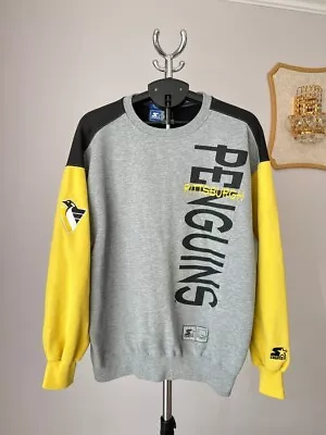 PITTSBURGH PENGUINS 90s NHL HOCKEY SWEATSHIRT JACKET STARTER VINTAGE MENS SZ XL • $39.99