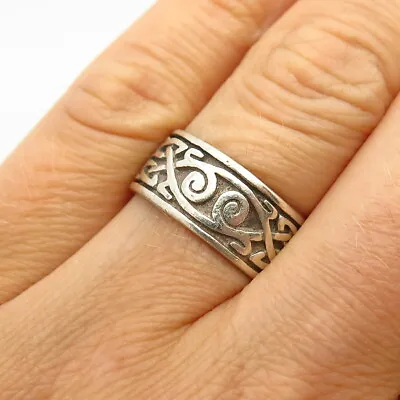 925 Sterling Silver Celtic / Viking Knot Design Band Ring Size 7 • $29.99