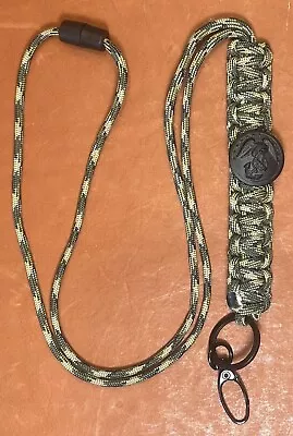 United States Marine Corps Green Camo Paracord ID Lanyard W/ Service A Button • $15