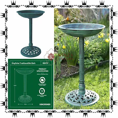 £19.95 • Buy New Traditional Freestanding Bird Bath Tall Weatherproof Resin Garden Ornament