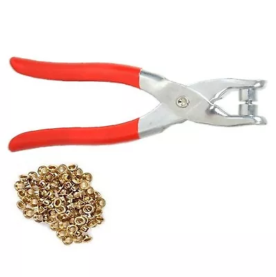 Eyelets Plier Grommet Fixing Hole Punch Tool Craft Kit Leather Tarpaulins Cloth • £3.99