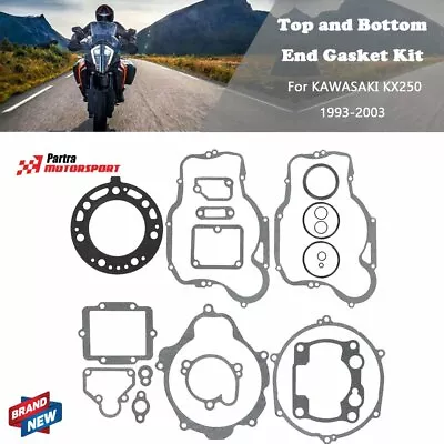 ✅NEW Top And Bottom End Gasket Kit For KAWASAKI KX250 KX 250 1993-2003 • $11.33