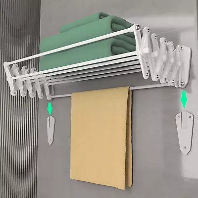 Wall Mounted Drying Rack Clothing For Laundry Foldable Clothes Drying Rack Fold • $66.42