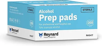 $8.25 • Buy 200 PC -Reynard 6 X 6cm Alcohol Pads/Swabs/Wipes - Medical Sterile Isopropyl 70%