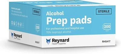 $8.25 • Buy 200 PC -Reynard 6 X 6cm Alcohol Pads/Swabs/Wipes - Medical Sterile Isopropyl 70%