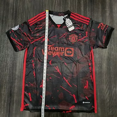 NEW Manchester United SOCCER JERSEY Men's  Size L Large BLACK 💥 • $39.99