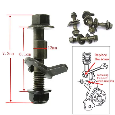 4PCS Car Adjustable Four Wheel Alignment Camber Bolts 10.9 Steel Top Intensity • $32.28