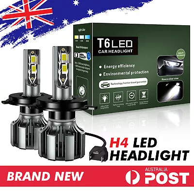 2x 24000LM Car H4 Headlight Globes Bulbs LED Lamp High Low Beam White 6000K • $25.99