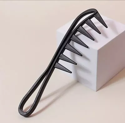 Professional Wide Shark Toothed Black Comb For Thick Hair • £2.75